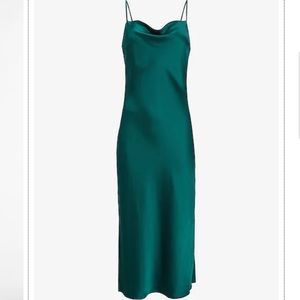 NWT Express Satin Cowl Neck Midi Slip Dress
